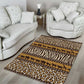 Leopards and Zebra Skins Area Rug Mix African Pattern