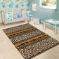 Leopards and Zebra Skins Area Rug Mix African Pattern