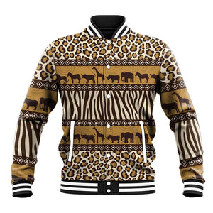 Leopards and Zebra Skins Baseball Jacket Mix African Pattern