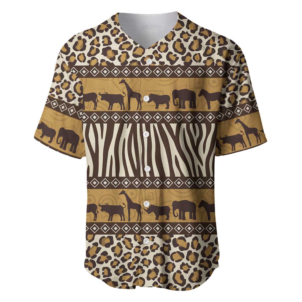 Leopards and Zebra Skins Baseball Jersey Mix African Pattern