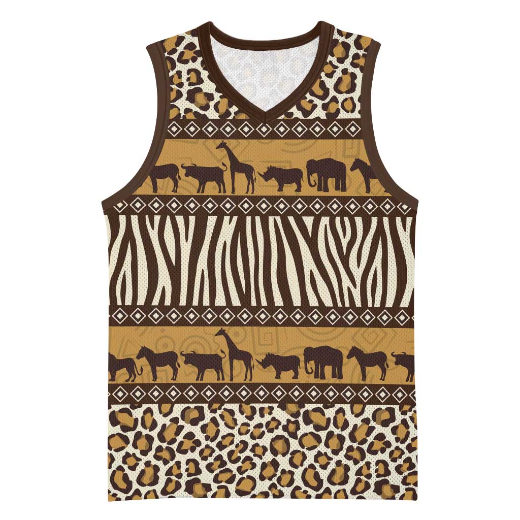 Leopards and Zebra Skins Basketball Jersey Mix African Pattern - African Pride