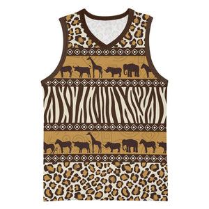 Leopards and Zebra Skins Basketball Jersey Mix African Pattern - African Pride