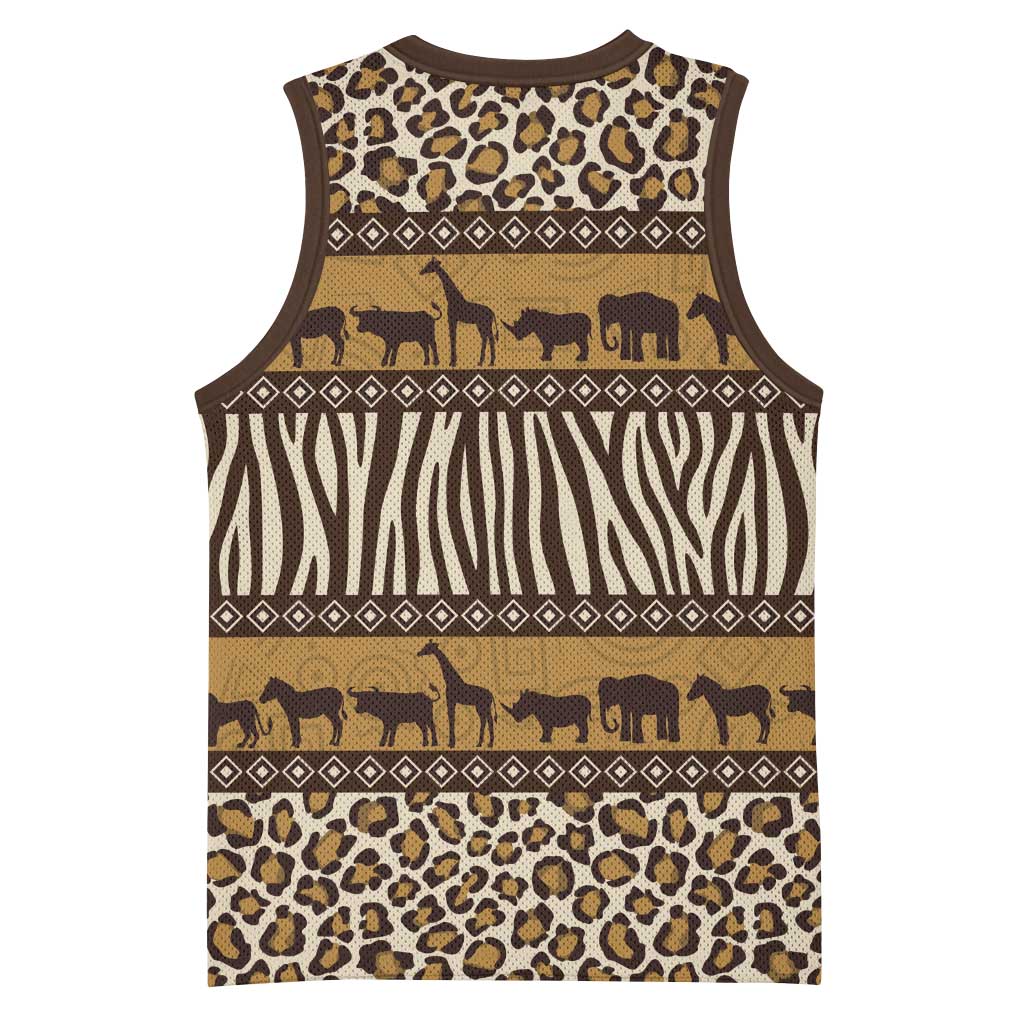 Leopards and Zebra Skins Basketball Jersey Mix African Pattern - African Pride