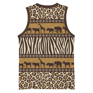 Leopards and Zebra Skins Basketball Jersey Mix African Pattern - African Pride