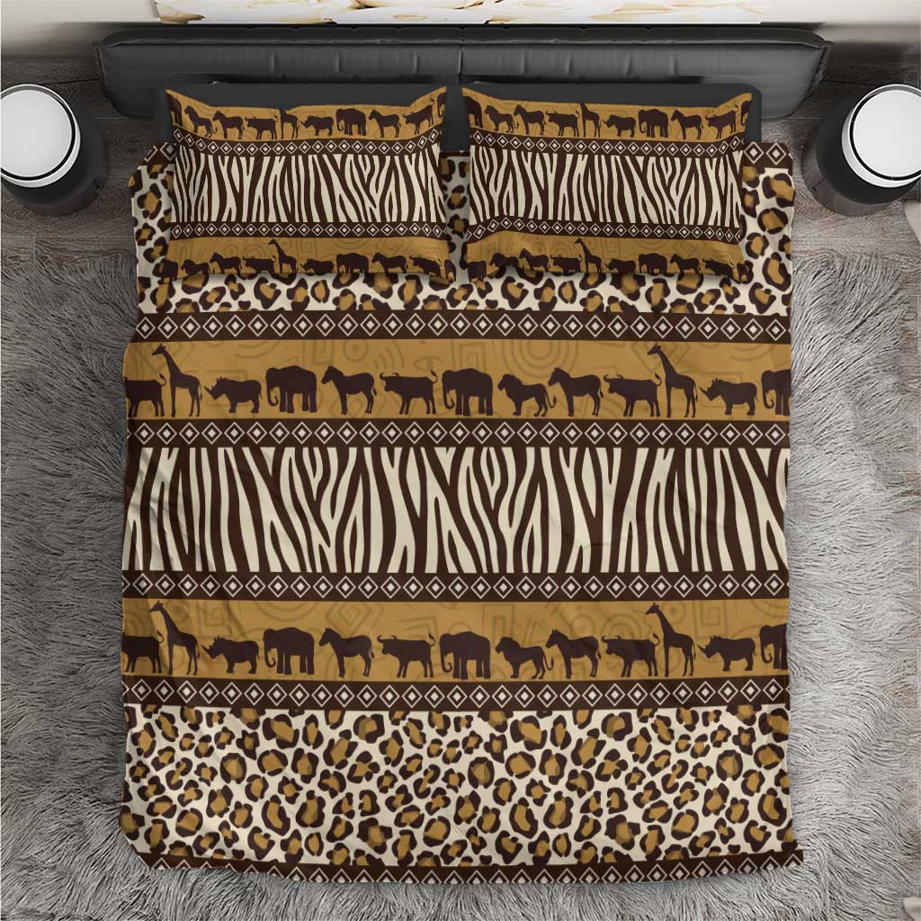 Leopards and Zebra Skins Bedding Set Mix African Pattern