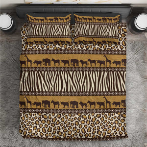 Leopards and Zebra Skins Bedding Set Mix African Pattern