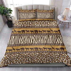 Leopards and Zebra Skins Bedding Set Mix African Pattern