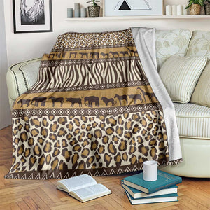 Leopards and Zebra Skins Blanket Mix African Pattern