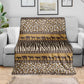 Leopards and Zebra Skins Blanket Mix African Pattern