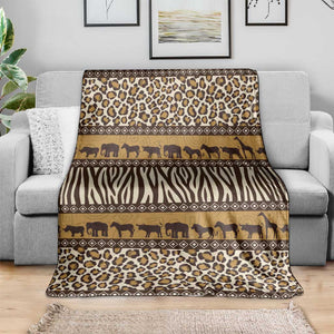 Leopards and Zebra Skins Blanket Mix African Pattern