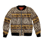 Leopards and Zebra Skins Bomber Jacket Mix African Pattern
