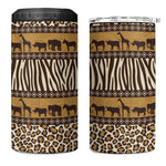Leopards and Zebra Skins 4 in 1 Can Cooler Tumbler Mix African Pattern