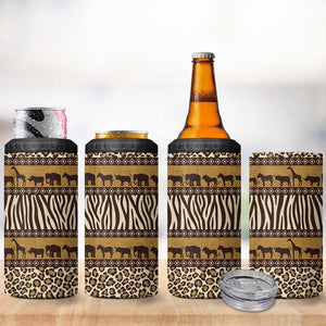 Leopards and Zebra Skins 4 in 1 Can Cooler Tumbler Mix African Pattern
