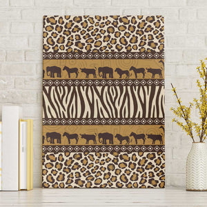 Leopards and Zebra Skins Canvas Wall Art Mix African Pattern