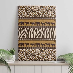 Leopards and Zebra Skins Canvas Wall Art Mix African Pattern