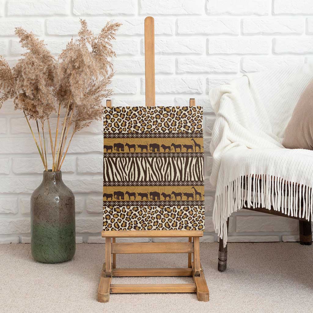 Leopards and Zebra Skins Canvas Wall Art Mix African Pattern