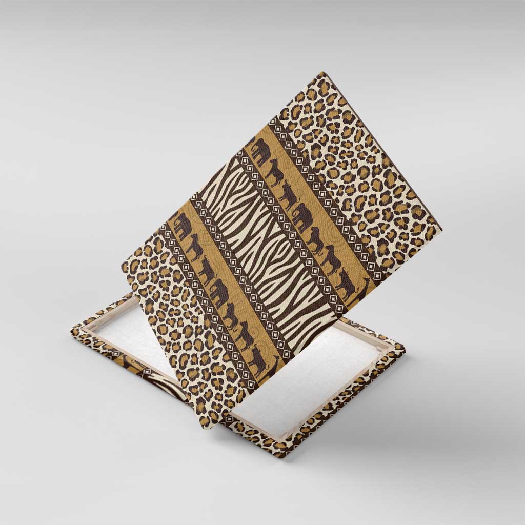 Leopards and Zebra Skins Canvas Wall Art Mix African Pattern