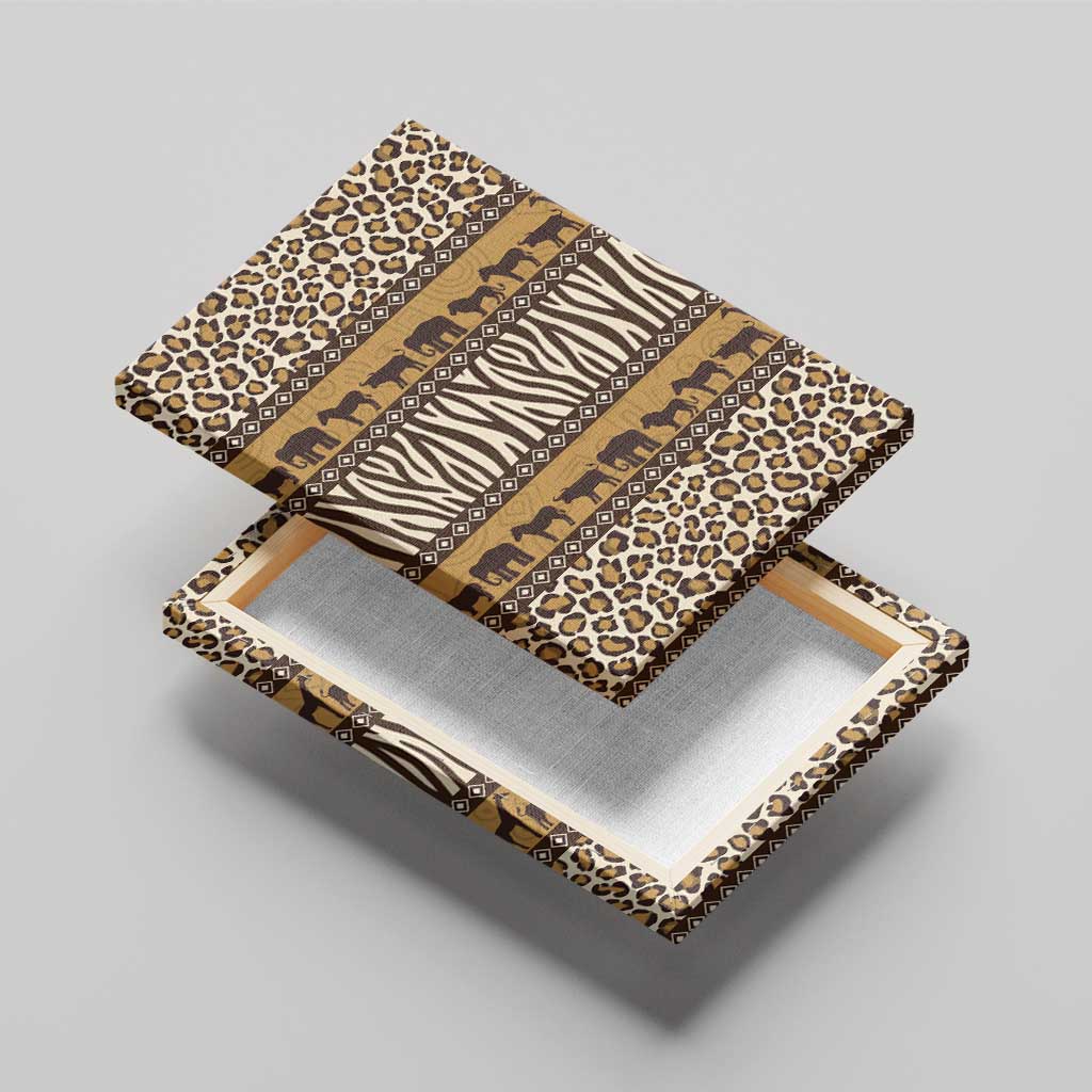 Leopards and Zebra Skins Canvas Wall Art Mix African Pattern