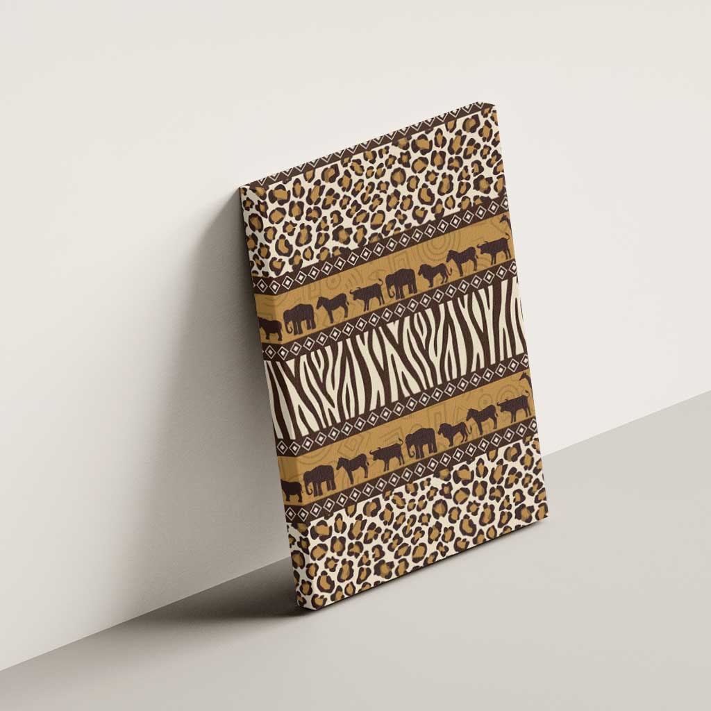 Leopards and Zebra Skins Canvas Wall Art Mix African Pattern