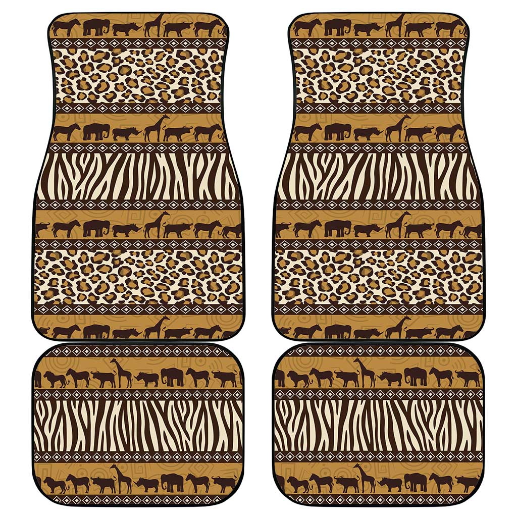 Leopards and Zebra Skins Car Mats Mix African Pattern