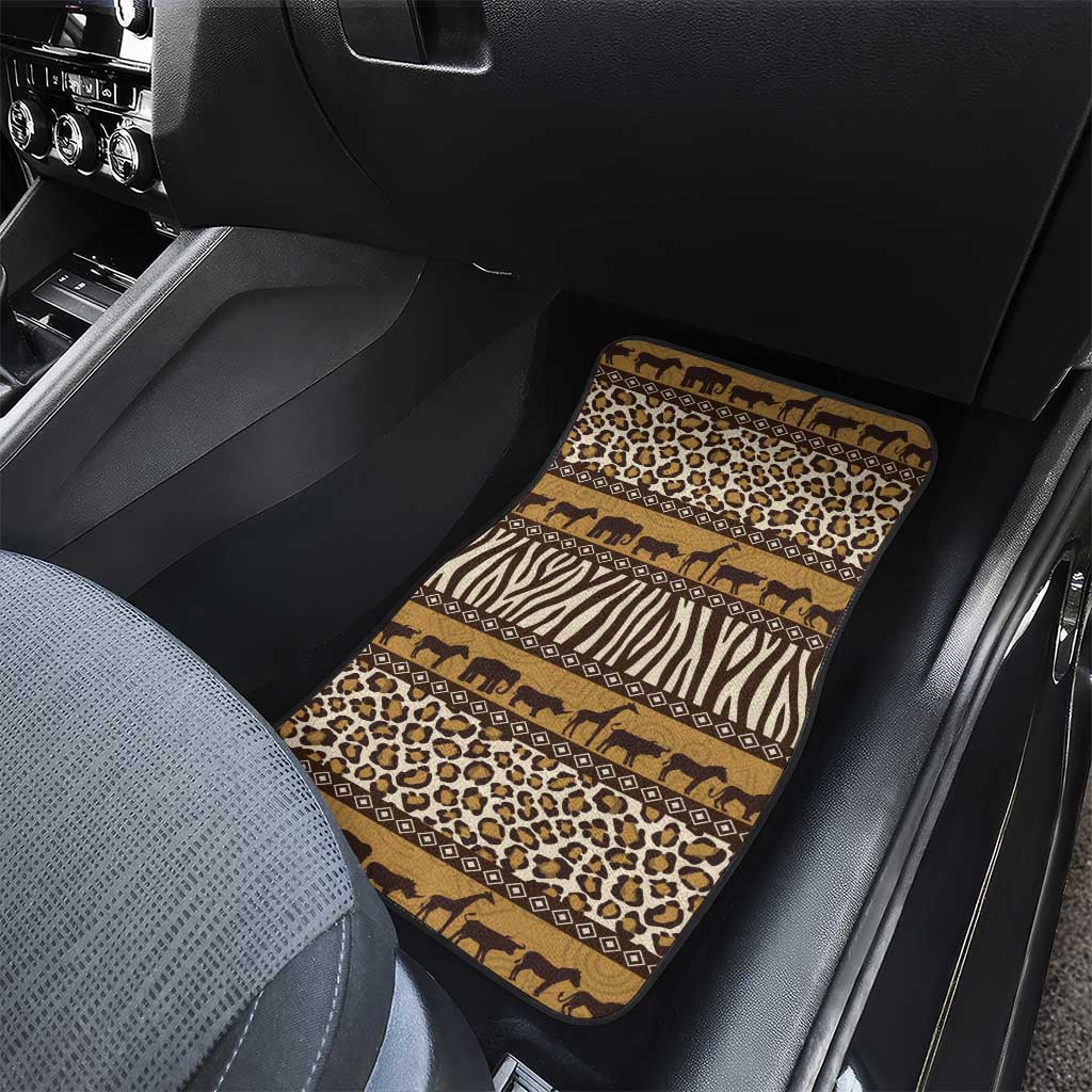 Leopards and Zebra Skins Car Mats Mix African Pattern