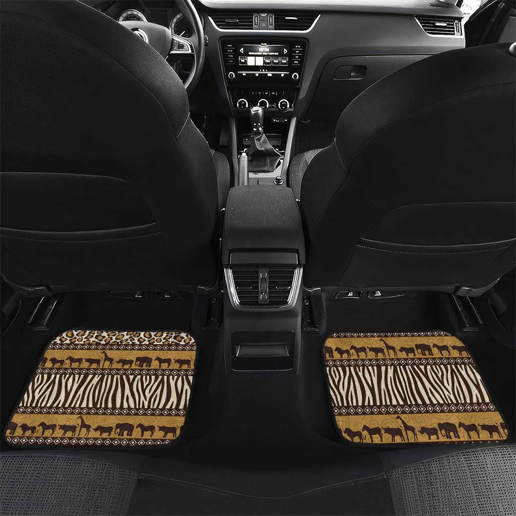 Leopards and Zebra Skins Car Mats Mix African Pattern
