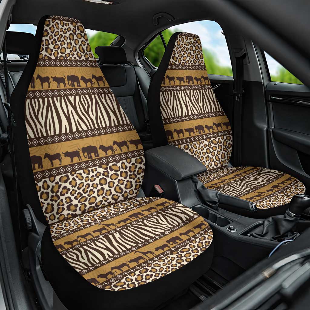 Leopards and Zebra Skins Car Seat Cover Mix African Pattern