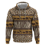Leopards and Zebra Skins Hoodie Mix African Pattern