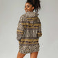 Leopards and Zebra Skins Hoodie Dress Mix African Pattern