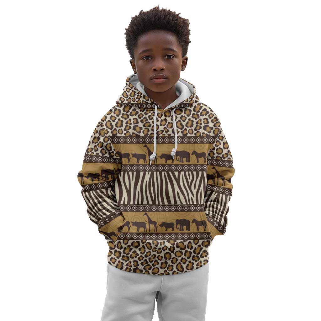 Leopards and Zebra Skins Kid Hoodie Mix African Pattern
