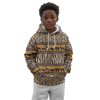 Leopards and Zebra Skins Kid Hoodie Mix African Pattern