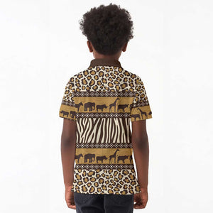 Leopards and Zebra Skins Kid Polo Shirt Mix African Pattern