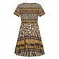 Leopards and Zebra Skins Kid Short Sleeve Dress Mix African Pattern
