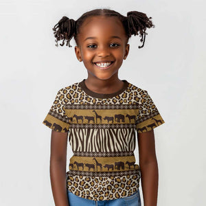 Leopards and Zebra Skins Kid T shirt Mix African Pattern