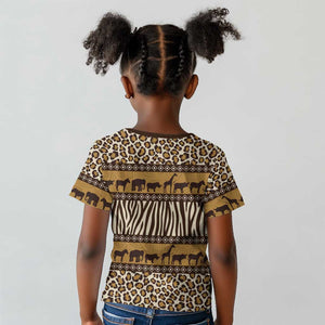 Leopards and Zebra Skins Kid T shirt Mix African Pattern