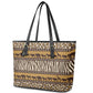 Leopards and Zebra Skins Leather Tote Bag Mix African Pattern