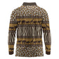 Leopards and Zebra Skins Long Sleeve Polo Shirt Mix African Pattern