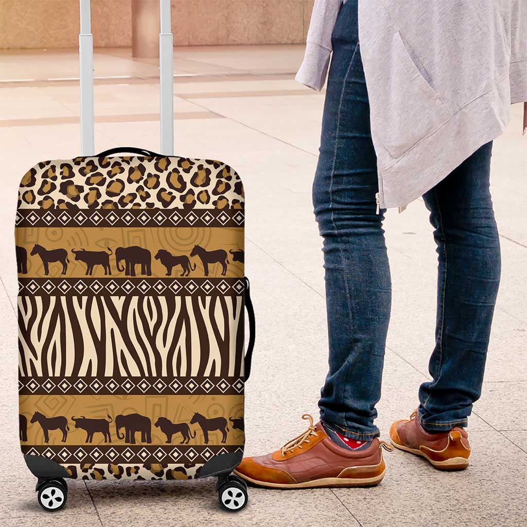 Leopards and Zebra Skins Luggage Cover Mix African Pattern