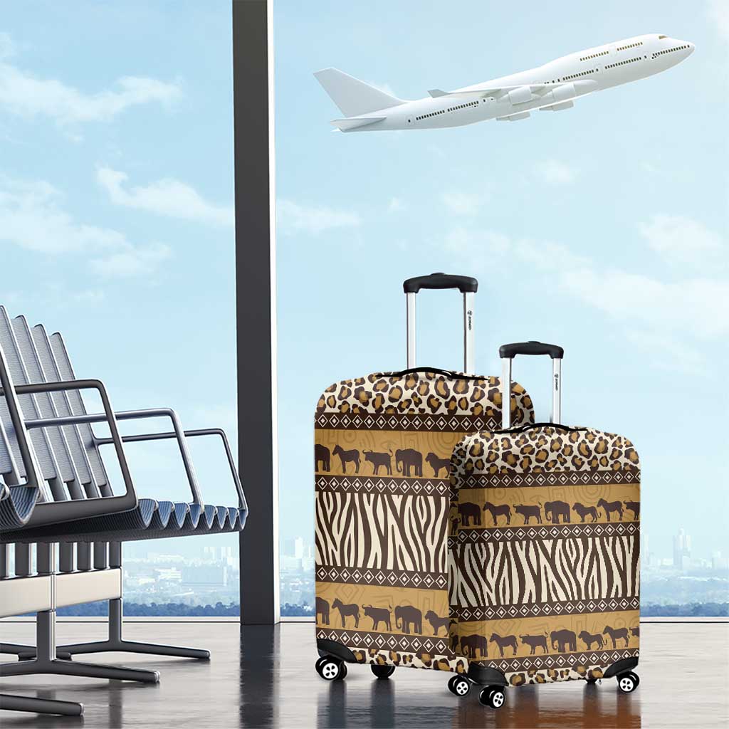 Leopards and Zebra Skins Luggage Cover Mix African Pattern