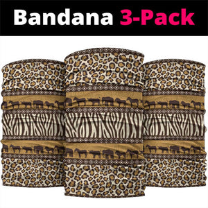 Leopards and Zebra Skins Neck Gaiter Mix African Pattern LT15