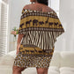 Leopards and Zebra Skins Off Shoulder Short Dress Mix African Pattern