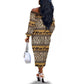 Leopards and Zebra Skins Off The Shoulder Long Sleeve Dress Mix African Pattern