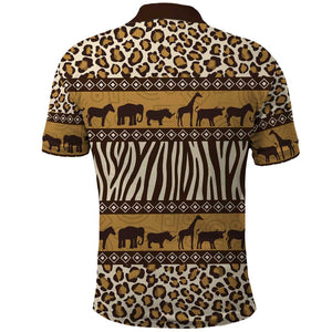Leopards and Zebra Skins Polo Shirt Mix African Pattern