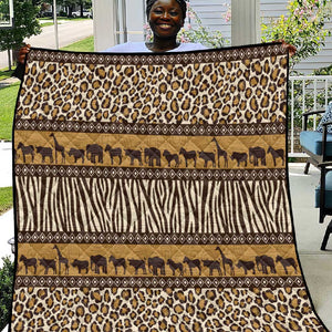 Leopards and Zebra Skins Quilt Mix African Pattern