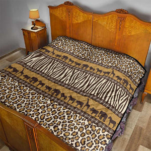 Leopards and Zebra Skins Quilt Mix African Pattern