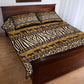Leopards and Zebra Skins Quilt Bed Set Mix African Pattern