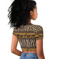 Leopards and Zebra Skins Raglan Cropped T shirt Mix African Pattern