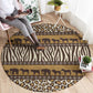 Leopards and Zebra Skins Round Carpet Mix African Pattern