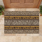 Leopards and Zebra Skins Rubber Doormat Mix African Pattern