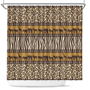 Leopards and Zebra Skins Shower Curtain Mix African Pattern